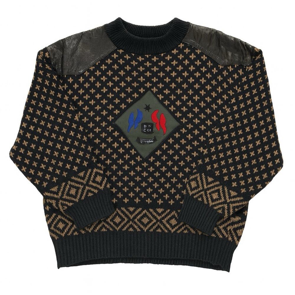 VTG Jackie Vital Sweater Men's Small 80s Geometric Bad Boyz Cosby Y2K Streetwear